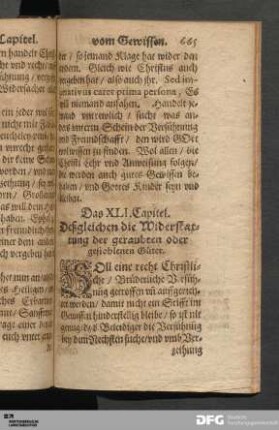 Das XLI. Capitel. Deßgleichen die Widerstattung der geraubten oder gestohlenen Güter.