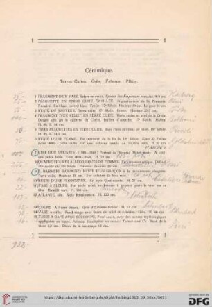 Céramique (Nr. 1-45)
