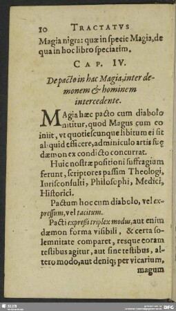 Cap. IV. De pacto hac Magia, inter demonem & hominem intercedente