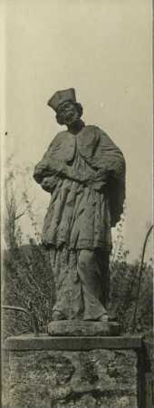 protestantisches Pfarrhaus. Statue