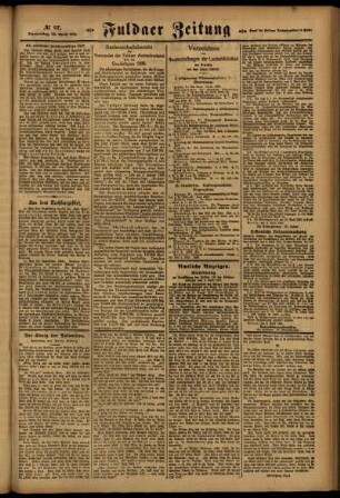 Zweite Ausgabe vom Donnerstag, den 28. April 1921.