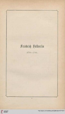 Friedrich Hölderlin. 1770-1788