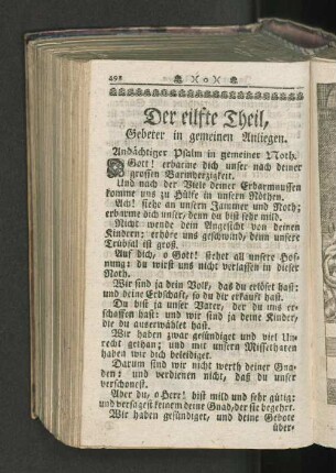 Der eilfte Theil, Gebeter in gemeinen Anliegen.