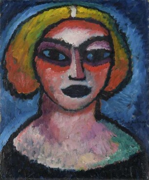 Frauenkopf Verso: Brustbild eines Mannes (um 1910-1912)