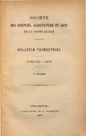 Bulletin mensuel. 12. 1878