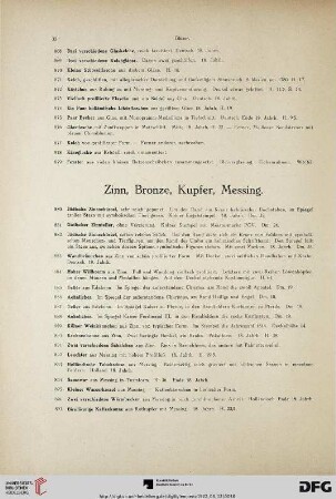 Zinn, Bronze, Kupfer, Messing (Nr. 880-923)