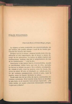 Malos recuerdos