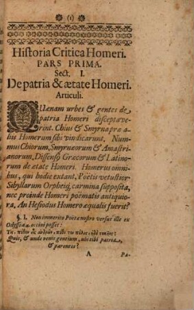 Historia critica Homeri qua de scriptis eius tam deperditis, quam exstantibus agitur