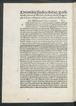 De diffinitione Chyromantie. C. i