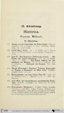 D. Historica (Nr. 161-182)