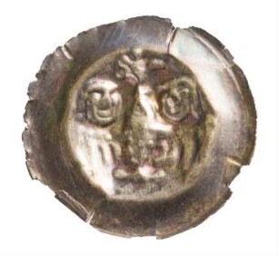 Münze, Brakteat, Pfennig, Mitte 13. Jh
