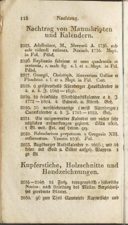 Kupferstiche, Holzschnitte und Handzeichnungen.