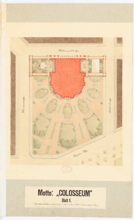 Opernhaus am Lützowplatz, Berlin Schinkelwettbewerb 1883: Lageplan 1:500