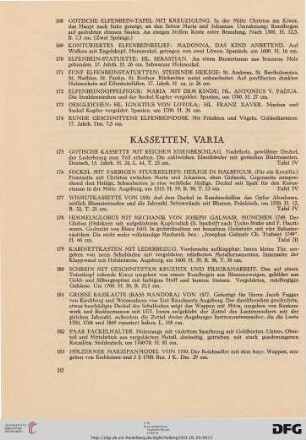 Kassetten, Varia (Nr. 175-186)