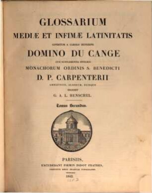 Glossarium mediae et infimae latinitatis, 2. [C - D]