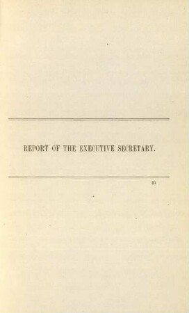 Report of the Executive Secretary