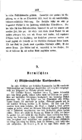 Vermischtes : Mißbräuchliche Aussprache