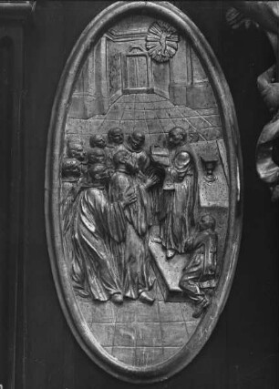Medaillon mit Szene aus dem Leben des heiligen Benedikt