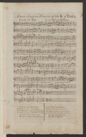 A new song in honour of the K. of Prussia : sung by Mr. Kear