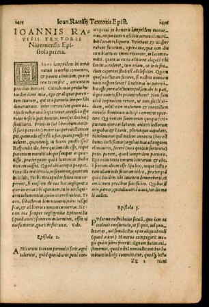 Ioannis Ravisii Textoris Nivernensis Epistola ...