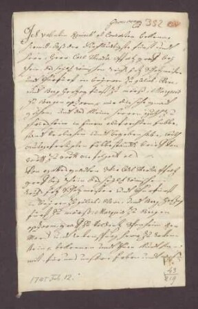 Valentin Reineck und Genossen reversieren gegenüber Kurfürst Karl Theodor von der Pfalz wegen des Kleinen Herrenguts zu Schriesheim.