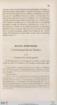 Zweite Abtheilung: Verwaltungsrecht des Bundes