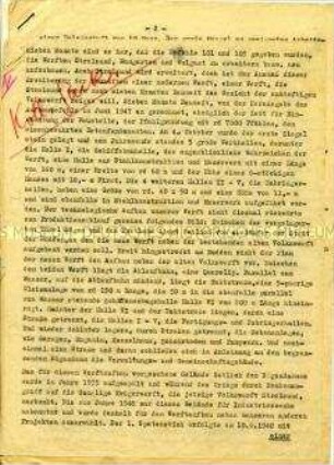 Manuskript eines Zeitungsartikels (?) über die Werften in Stralsund, Rostock und Wolgast