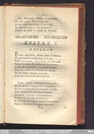 Épitre V. A Jordan.