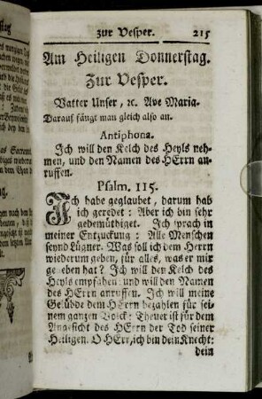 Zur Vesper.
