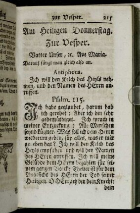 Zur Vesper.