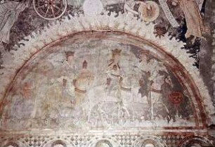 Zug der Heiligen drei Könige, weibliche Heiligenmedaillons