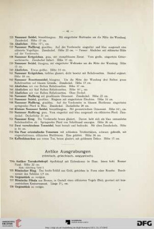 Antike Ausgrabungen (römisch, griechisch, ägyptisch) (Nr. 754a-793)