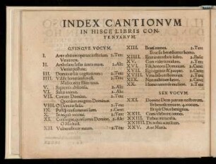 Index Cantionvm
