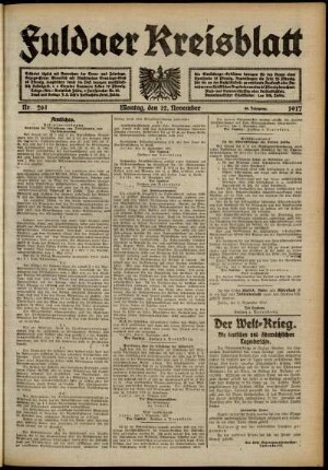 Ausgabe vom Montag, den 12. November 1917.