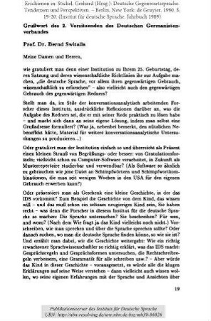 Grußwort des 2. Vorsitzenden des Deutschen Germanistenverbandes