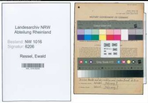 Entnazifizierung Ewald Ressel , geb. 13.07.1901 (Polsterer)