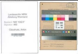 Entnazifizierung Anton Claushues , geb. 02.01.1907 (Zollangestellter)