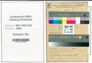 Entnazifizierung Ria Schwarte , geb. 02.02.1903 ()