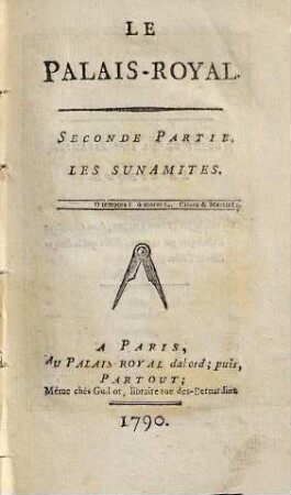 Le Palais-Royal, 2. Les Sunamites