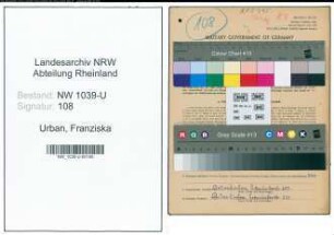 Entnazifizierung Franziska Urban , geb. 18.09.1892 (Geschaeftsfuehrerin)