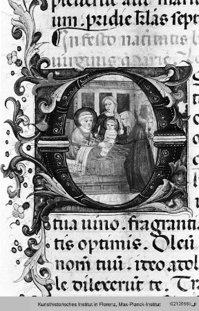 Lektionar : Historisierte Initiale: Geburt Mariens