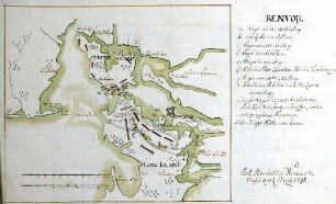 WHK 28 Nordamerikanische Kriege von 1775-1782: Lager der hessischen Truppen vom 15.-31. August 1776 auf Long-Island und Staten-Island, sowie Attacke bei Flatbush