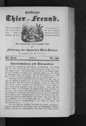 Hamburger Thier-Freund. 25. Juny. (1858.) No. 26.