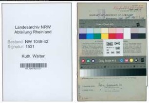 Entnazifizierung Walter Kuth , geb. 02.12.1889 (Anwalt)