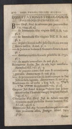 Dissertationes Theologico-Philologico-Exegeticae