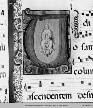 Buchseite mit der Initiale V, Himmelfahrt Mariens - sog. Corale Soderini