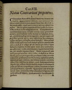 Cap. VII. Nutus Contrarium proponens.