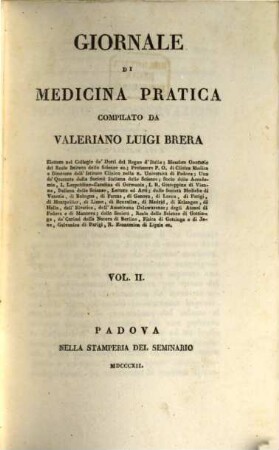 Giornale di medicina pratica. 2. 1812