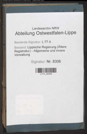 Straßenbau.- Straßenzug V, Distrikt 8 Meinberg - Jürgensmeiers Land hinter dem Nordholz