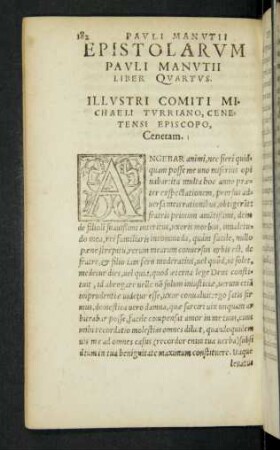 Epistolarum Pauli Manutii Liber Quartus.